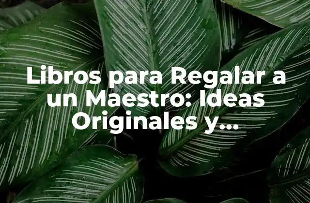 Libros para Regalar a un Maestro: Ideas Originales y Significativas