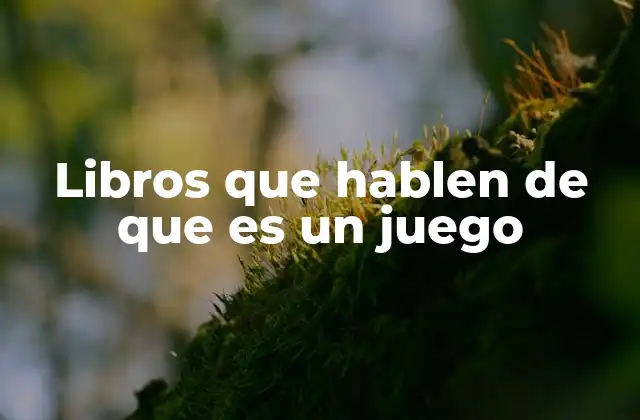 Libros que Hablen de que es un Juego