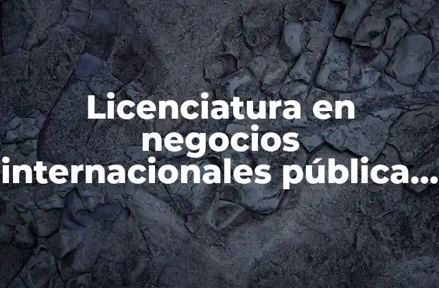 Licenciatura en Negocios Internacionales Pública que es