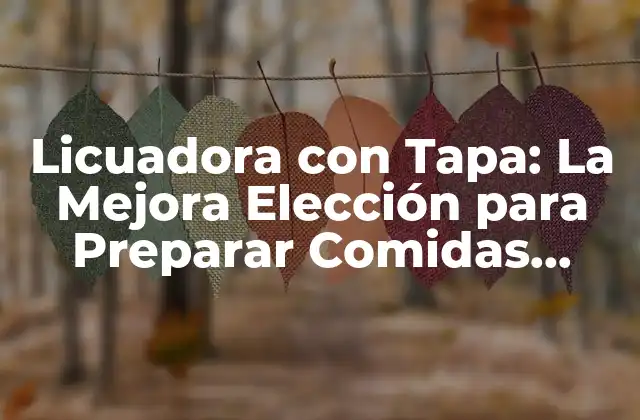 Licuadora con Tapa: la Mejora Elección para Preparar Comidas Saludables