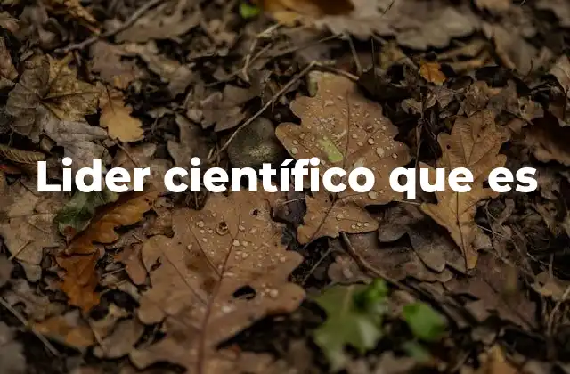 Lider Científico que es