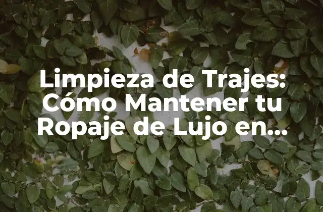 Limpieza de Trajes: Cómo Mantener Tu Ropaje de Lujo en Óptimas Condiciones 2 ¿Por qué es Importante la Limpieza de Trajes?