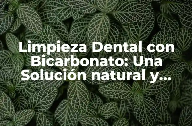 Limpieza Dental con Bicarbonato: una Solución Natural y Efectiva 2 ¿Qué es el Bicarbonato y cómo Funciona en la Limpieza Dental?