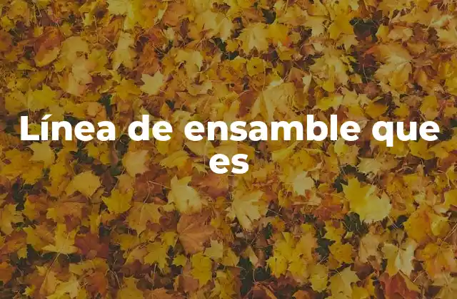 Línea de Ensamble que es