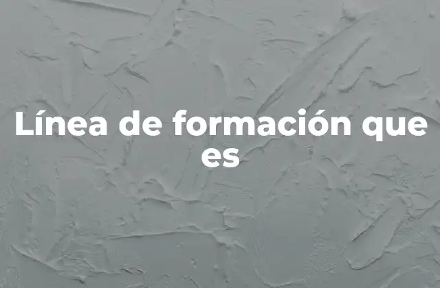 Línea de Formación que es