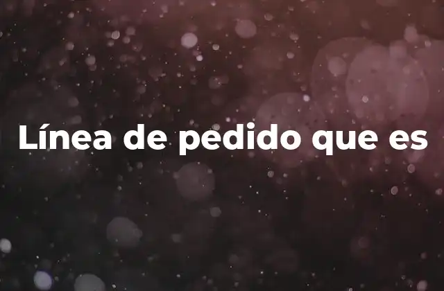 Línea de Pedido que es