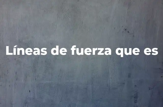 Líneas de Fuerza que es