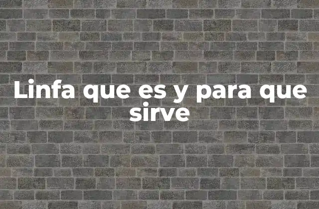 Linfa que es y para que Sirve