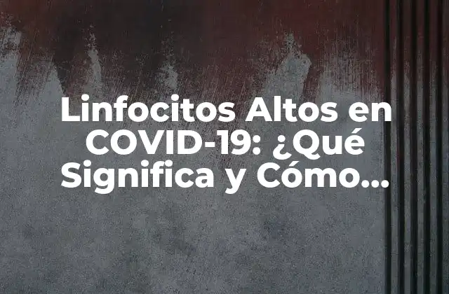 Linfocitos Altos en Covid-19: ¿qué Significa y Cómo Afecta Al Cuerpo?