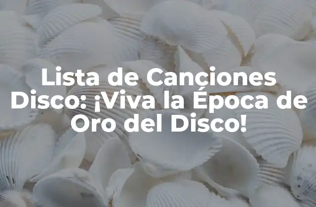 Lista de Canciones Disco: ¡viva la Época de Oro Del Disco! 2 ¿Qué es la Música Disco?