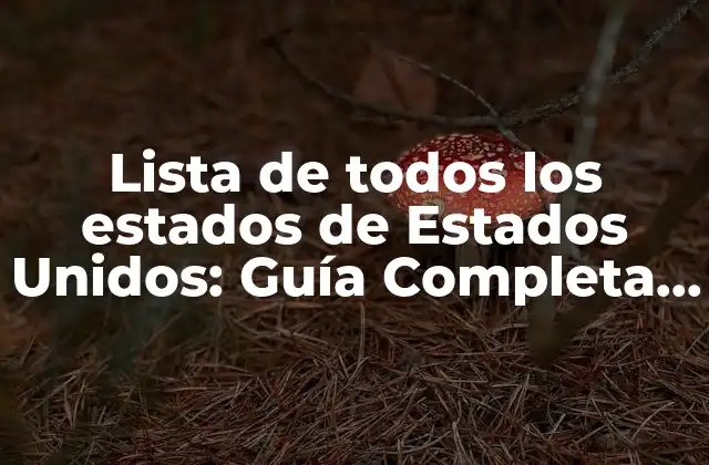 Lista de Todos los Estados de Estados Unidos: Guía Completa y Actualizada