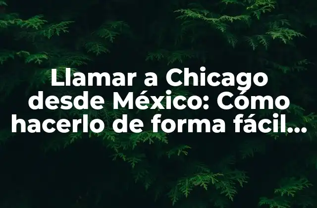Llamar a Chicago desde México: Cómo Hacerlo de Forma Fácil y Económica