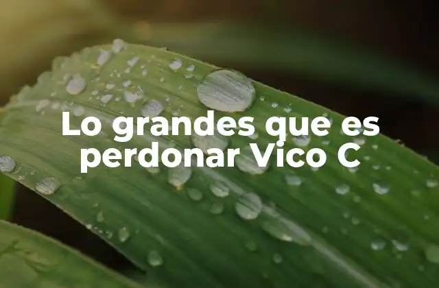 Lo Grandes que es Perdonar Vico C 2 El mensaje detrás de las letras de Vico C