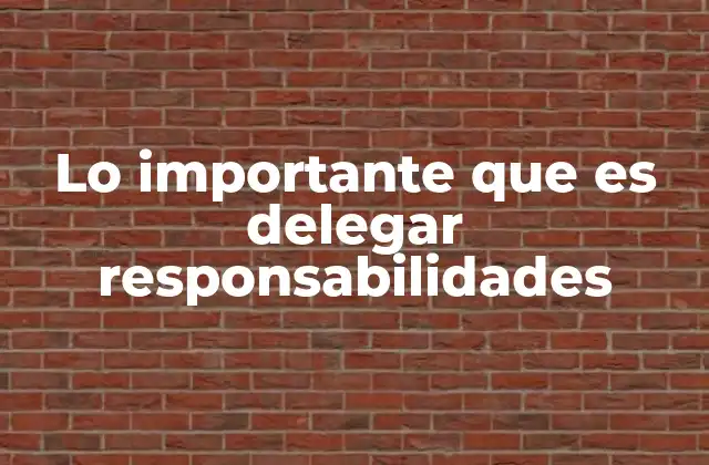 Lo Importante que es Delegar Responsabilidades