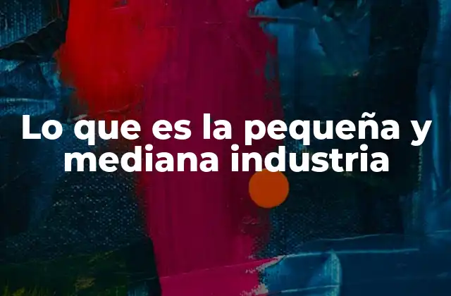 Lo que es la Pequeña y Mediana Industria
