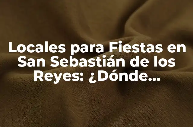 Locales para Fiestas en San Sebastián de los Reyes: ¿dónde Celebrar Tu Proximo Evento?