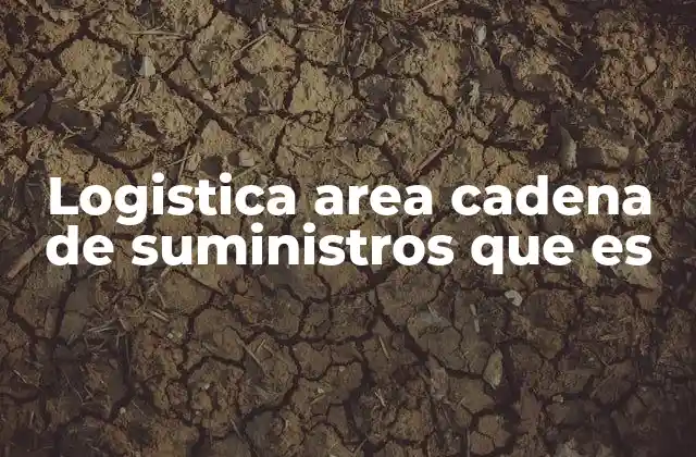 Logistica Area Cadena de Suministros que es