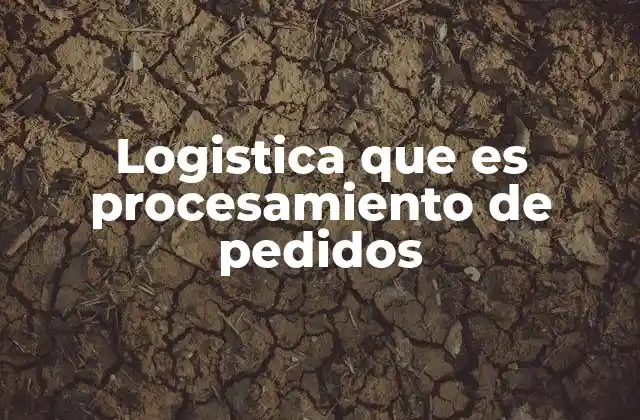 Logistica que es Procesamiento de Pedidos