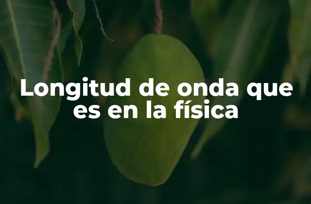 Longitud de Onda que es en la Física
