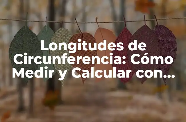 Longitudes de Circunferencia: Cómo Medir y Calcular con Precisión 2 Definición y Fórmula de la Longitud de Circunferencia