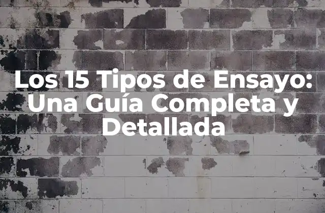Los 15 Tipos de Ensayo: una Guía Completa y Detallada