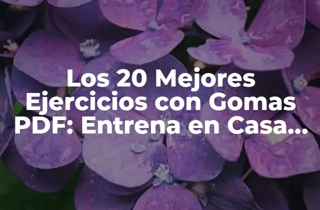 Los 20 Mejores Ejercicios con Gomas Pdf: Entrena en Casa con Eficacia