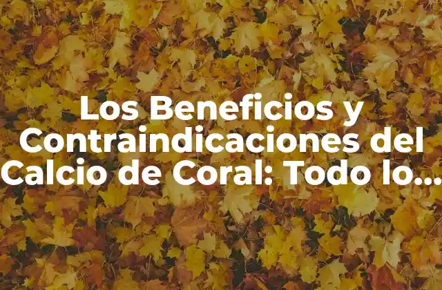 Los Beneficios y Contraindicaciones Del Calcio de Coral: Todo Lo que Necesitas Saber