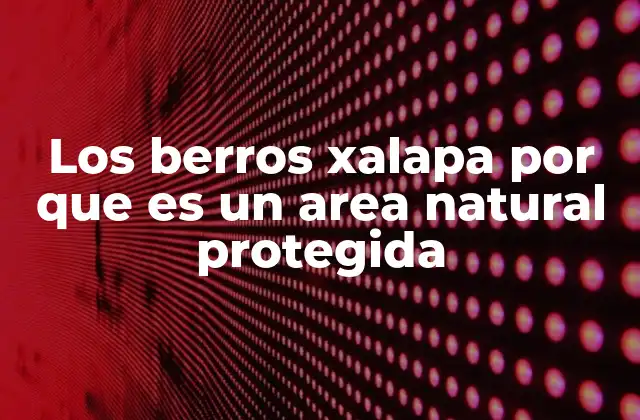 Los Berros Xalapa por que es un Area Natural Protegida
