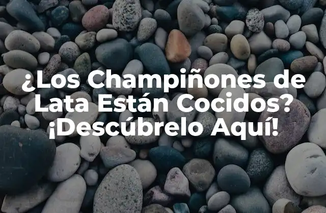 ¿los Champiñones de Lata Están Cocidos? ¡descúbrelo Aquí! 2 ¿Qué son los Champiñones de Lata?