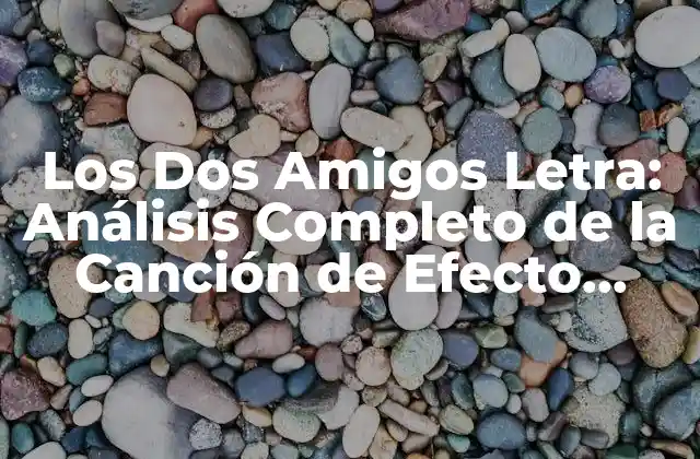 Los Dos Amigos Letra: Análisis Completo de la Canción de Efecto Duradero