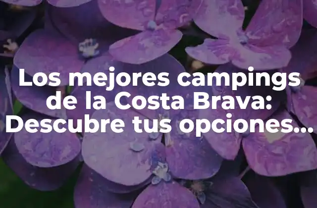 Los Mejores Campings de la Costa Brava: Descubre Tus Opciones Ideales