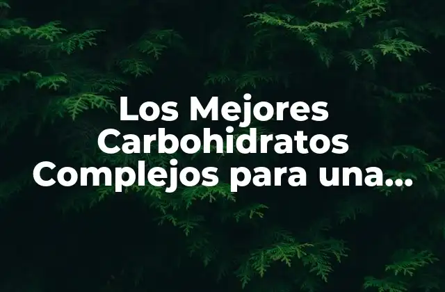 Los Mejores Carbohidratos Complejos para una Alimentación Saludable