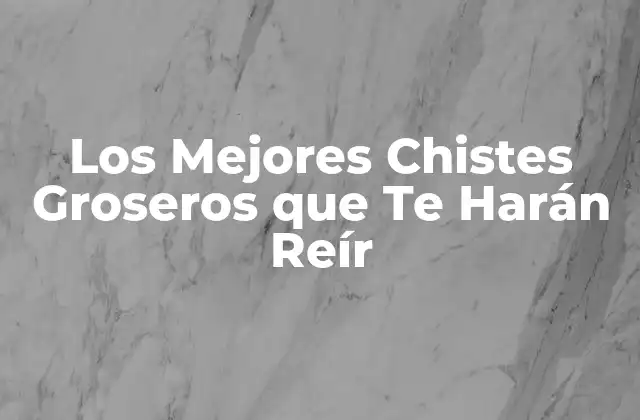 Los Mejores Chistes Groseros que Te Harán Reír