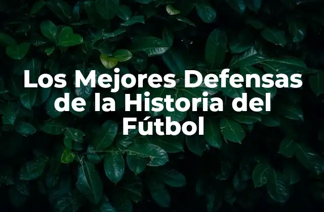 Los Mejores Defensas de la Historia Del Fútbol