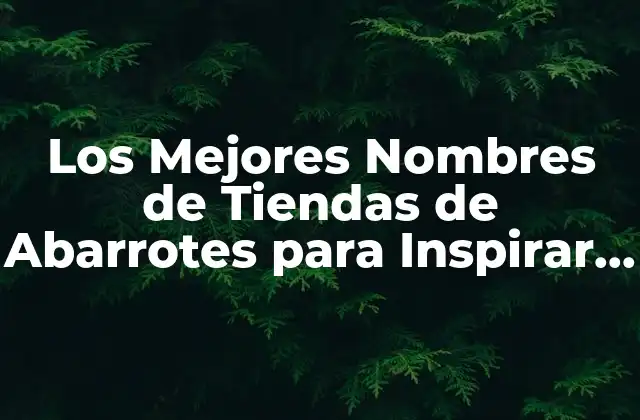 Los Mejores Nombres de Tiendas de Abarrotes para Inspirar Tu Negocio