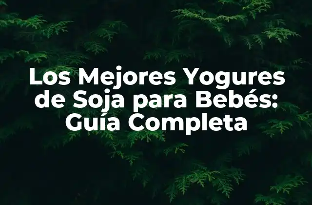 Los Mejores Yogures de Soja para Bebés: Guía Completa