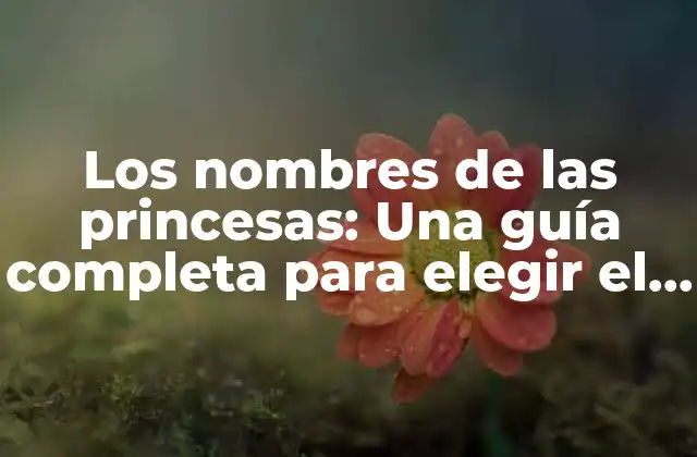 Los Nombres de las Princesas: una Guía Completa para Elegir el Perfecto