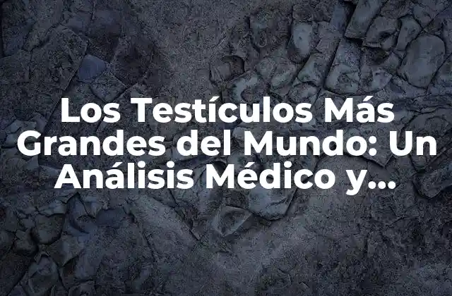 Los Testículos Más Grandes Del Mundo: un Análisis Médico y Curioso