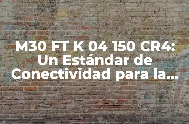 M30 Ft K 04 150 Cr4: un Estándar de Conectividad para la Industria