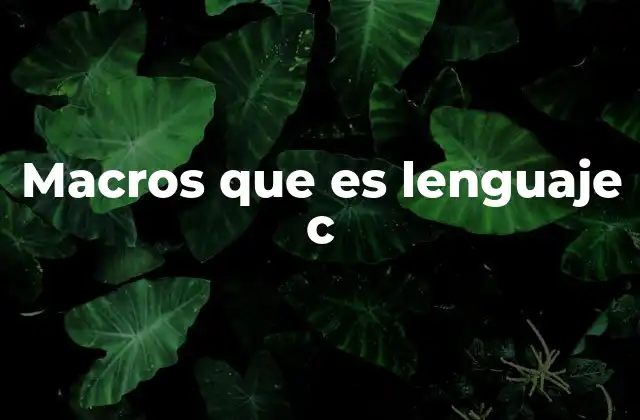 Macros que es Lenguaje C