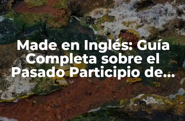 Made en Inglés: Guía Completa sobre el Pasado Participio de Make