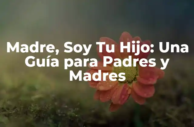 Madre, Soy Tu Hijo: una Guía para Padres y Madres