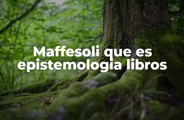 Maffesoli que es Epistemologia Libros
