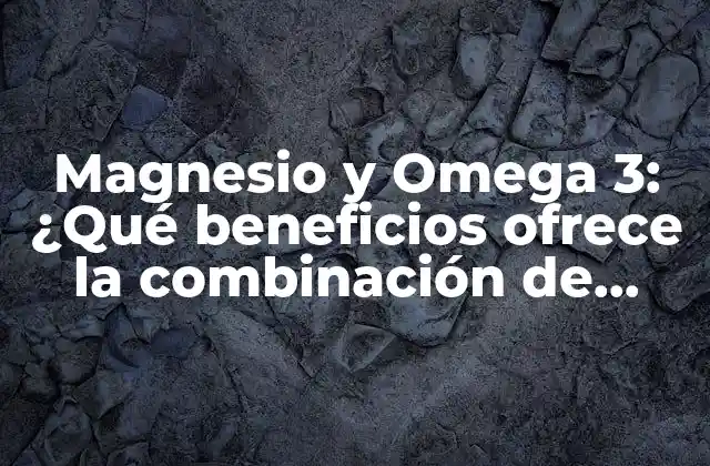 Magnesio y Omega 3: ¿qué Beneficios Ofrece la Combinación de Estos Nutrientes Esenciales?