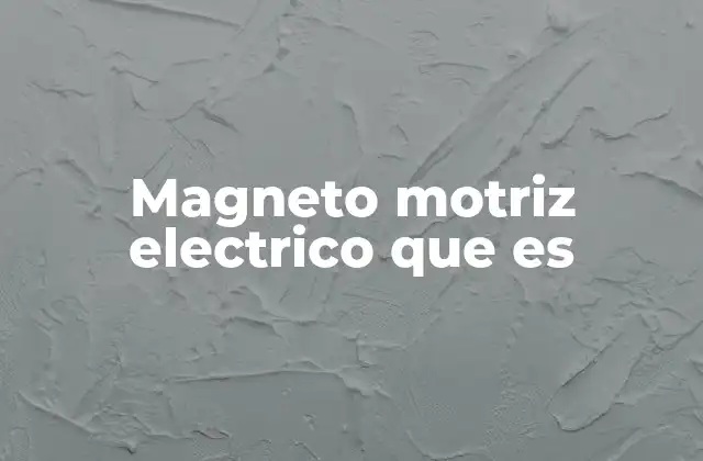 Magneto Motriz Electrico que es