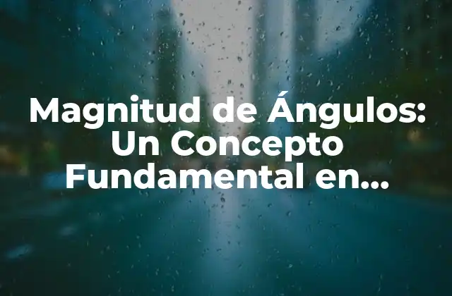 Magnitud de Ángulos: un Concepto Fundamental en Matemáticas y Física