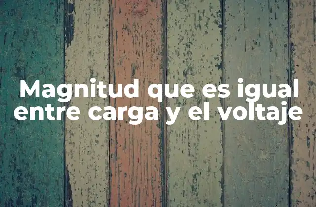 Magnitud que es Igual entre Carga y el Voltaje