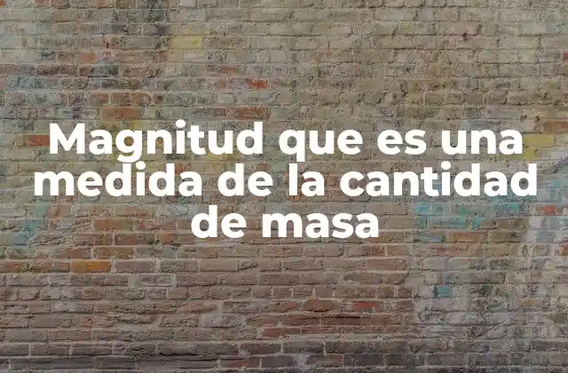 Magnitud que es una Medida de la Cantidad de Masa