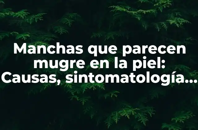 Manchas que Parecen Mugre en la Piel: Causas, Sintomatología y Tratamiento