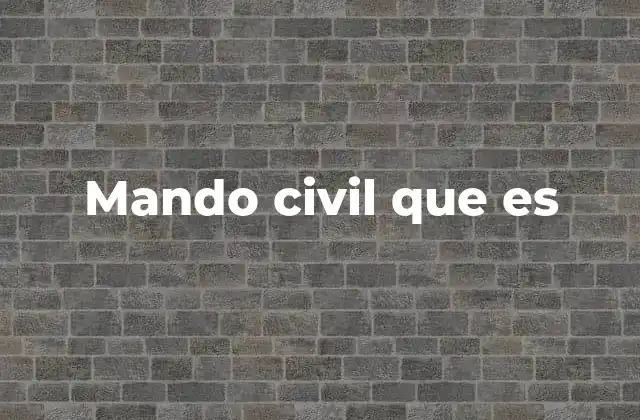 Mando Civil que es